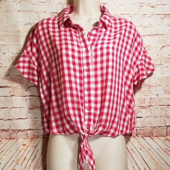 love, Fire Tops - Love, Fire | Front Tie Ruffle Sleeve Blouse NWOT